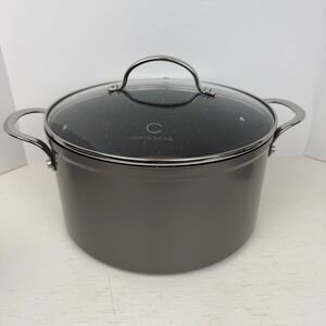 Curtis Stone 6QT Stockpot Dura-Pan Nonstick Induction Base Gray with Lid